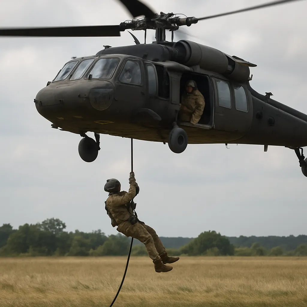 W jaki sposób komandosi ćwiczą ewakuację śmigłowcem